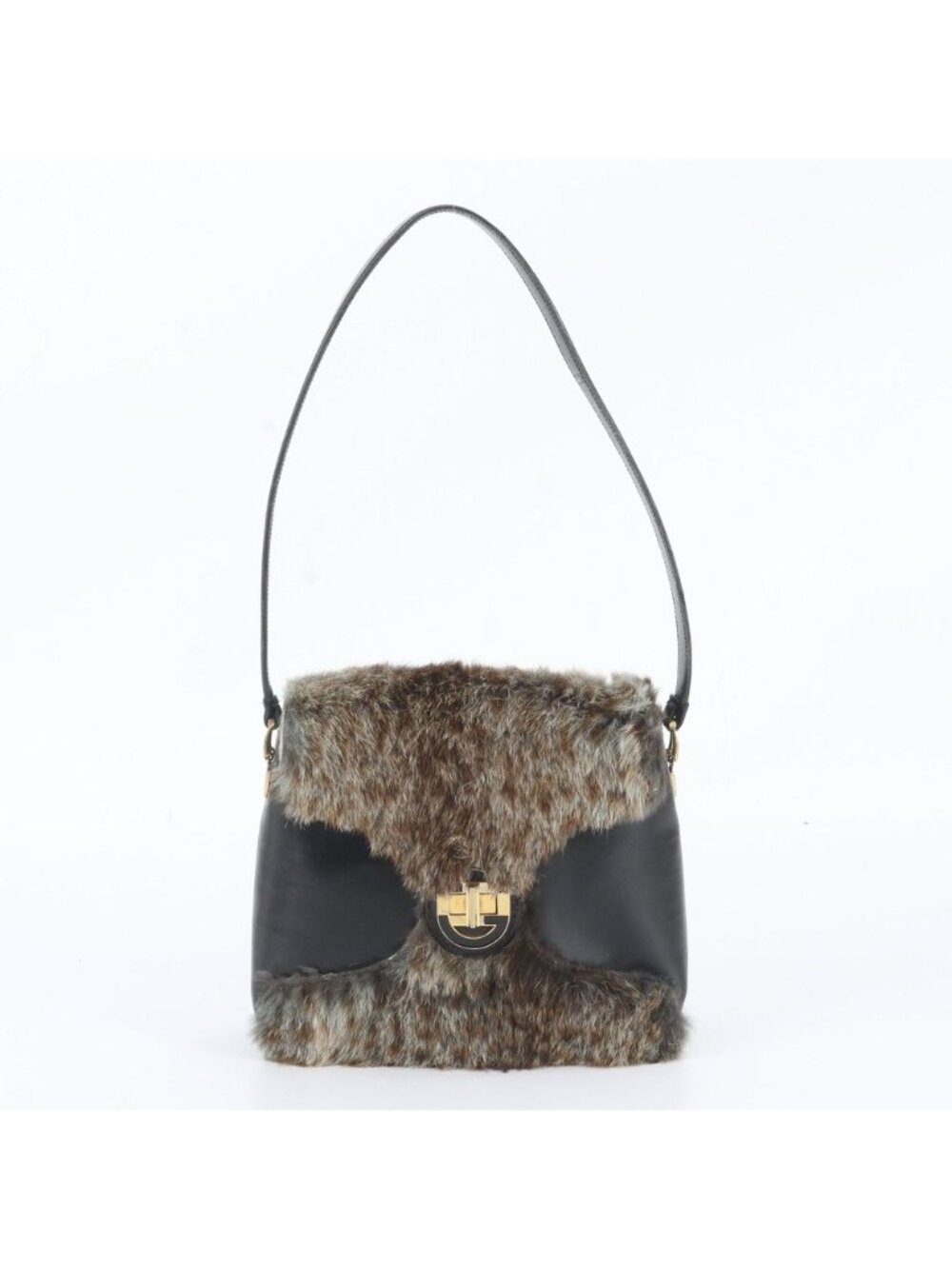 Gucci Fur Leather Shoulder Bag
